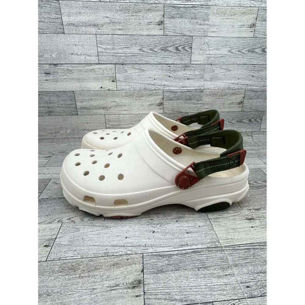 Crocs Classic All-Terrain Clogs Men 10‎ Women 12 Off White Olive Green Burgundy